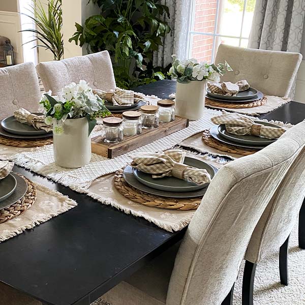 Rustic Wooden Tray  with Four Apothecary Jars | MADE IN THE USA