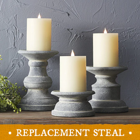 Chunky Terra Cotta Candle Holders, Set of 3