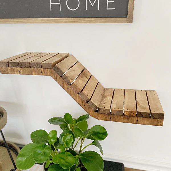 Wooden Plank Multi-Level Floating Wall Shelf