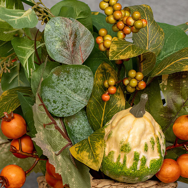 Lifelike Mixed Foliage Pick with Pumpkin and Berries, Set of 3
