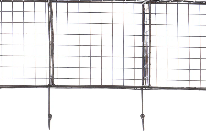 Metal Wire Wall Shelf with Hooks