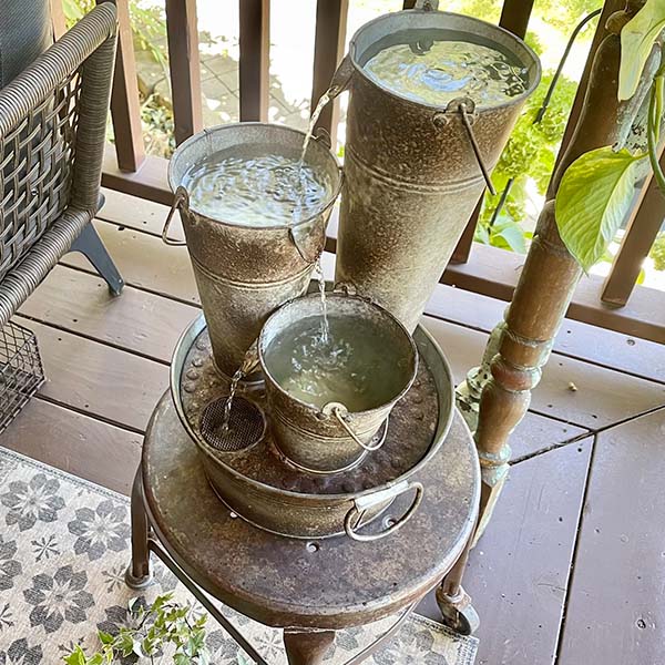 Bucket Garden Fountain with Pump, Pick Your Style