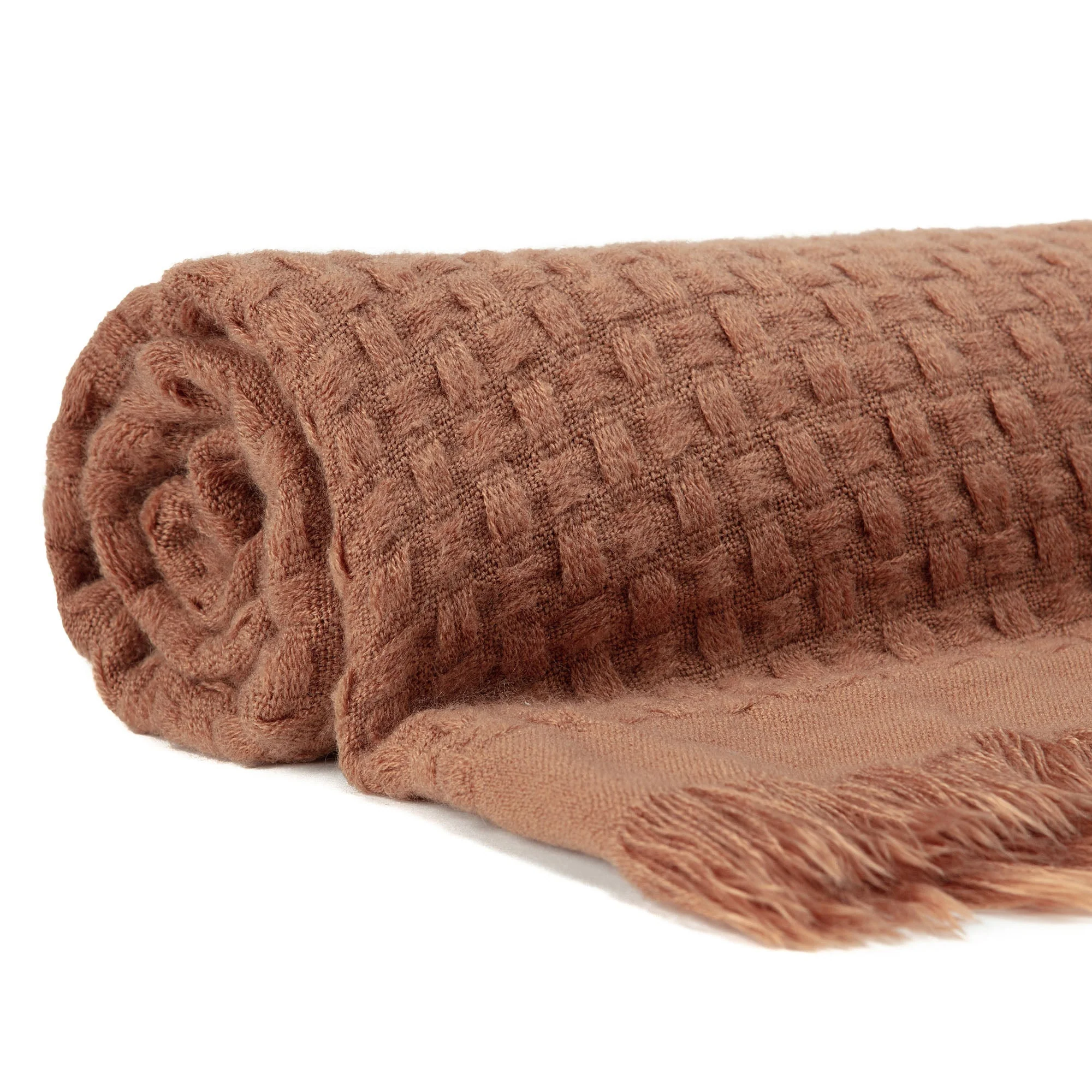 Waffle Fringe Throw Blanket