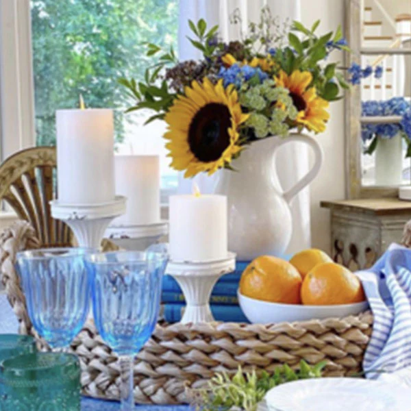 White Metal Candle Holders, Set of 3