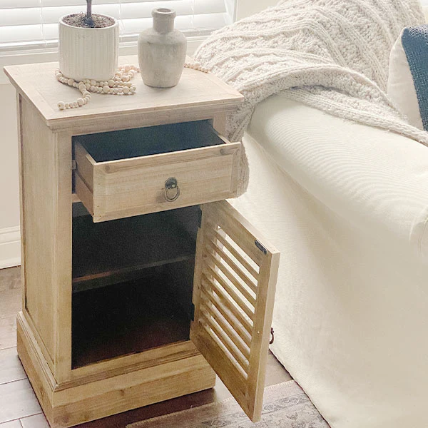 Wooden Side Table with Drawer