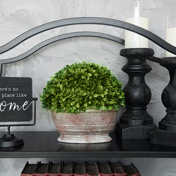 Lifelike Faux Plant in Oblong Ceramic Pot