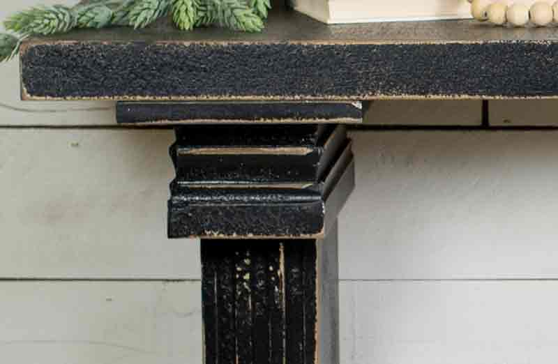 Distressed Black Wooden Console Table