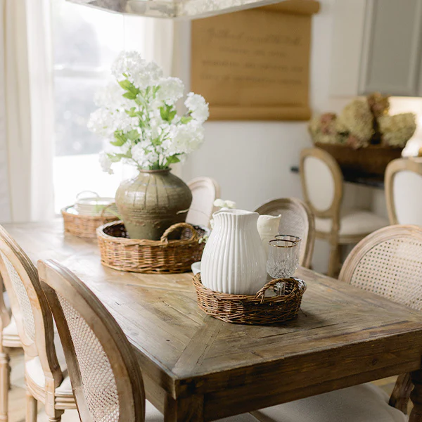 Round Willow Storage Baskets, Set of Three