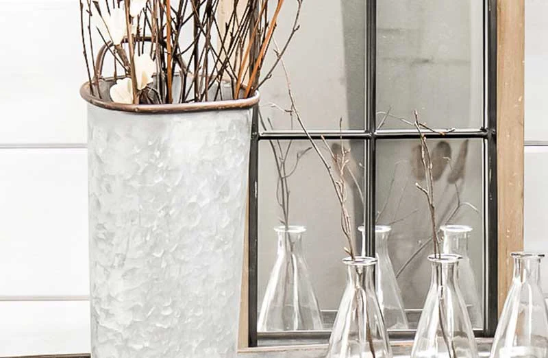 Galvanized Wall Buckets  Set of 3