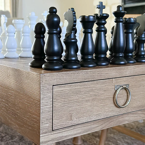 Chess Table with Drawers (With Chess Pieces)