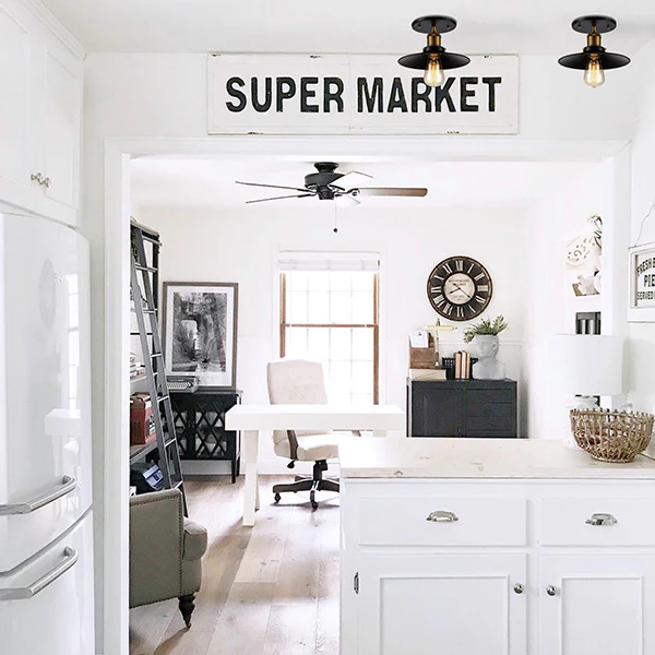 Metal Edison Industrial Ceiling Light, Pick Your Size