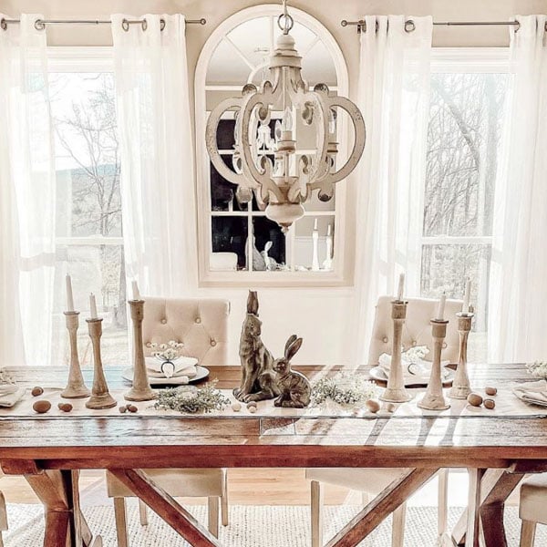 Wooden European Scrollwork Chandelier