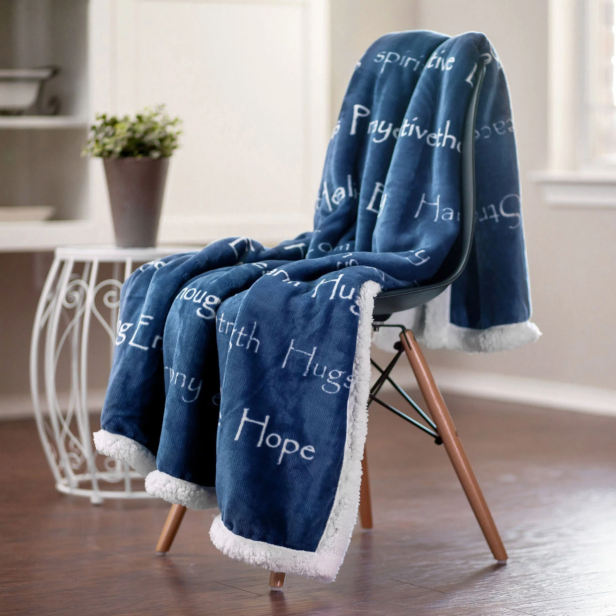 Gift Faux Fur Comfort Words Throw Blanket