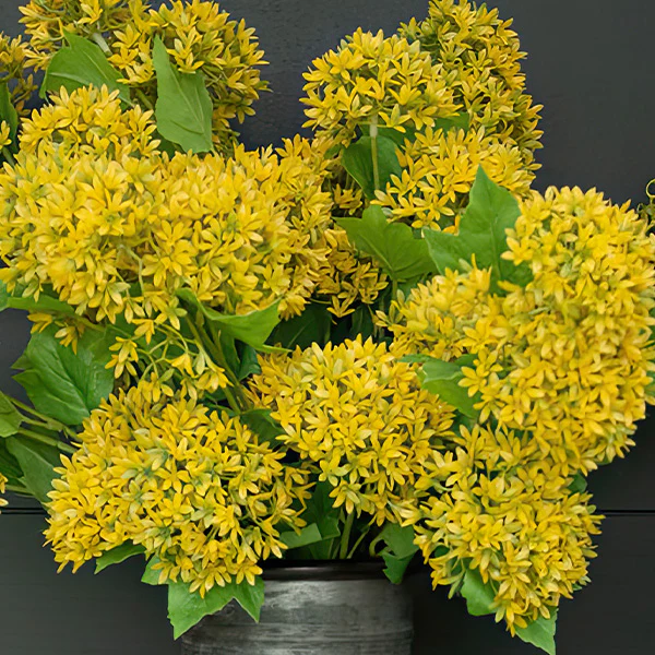 29 Inch Yellow Snowball Spray, Set of 3 Stems