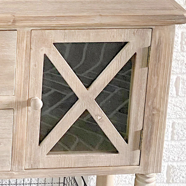 Wooden Cross Front Sideboard Cabinet