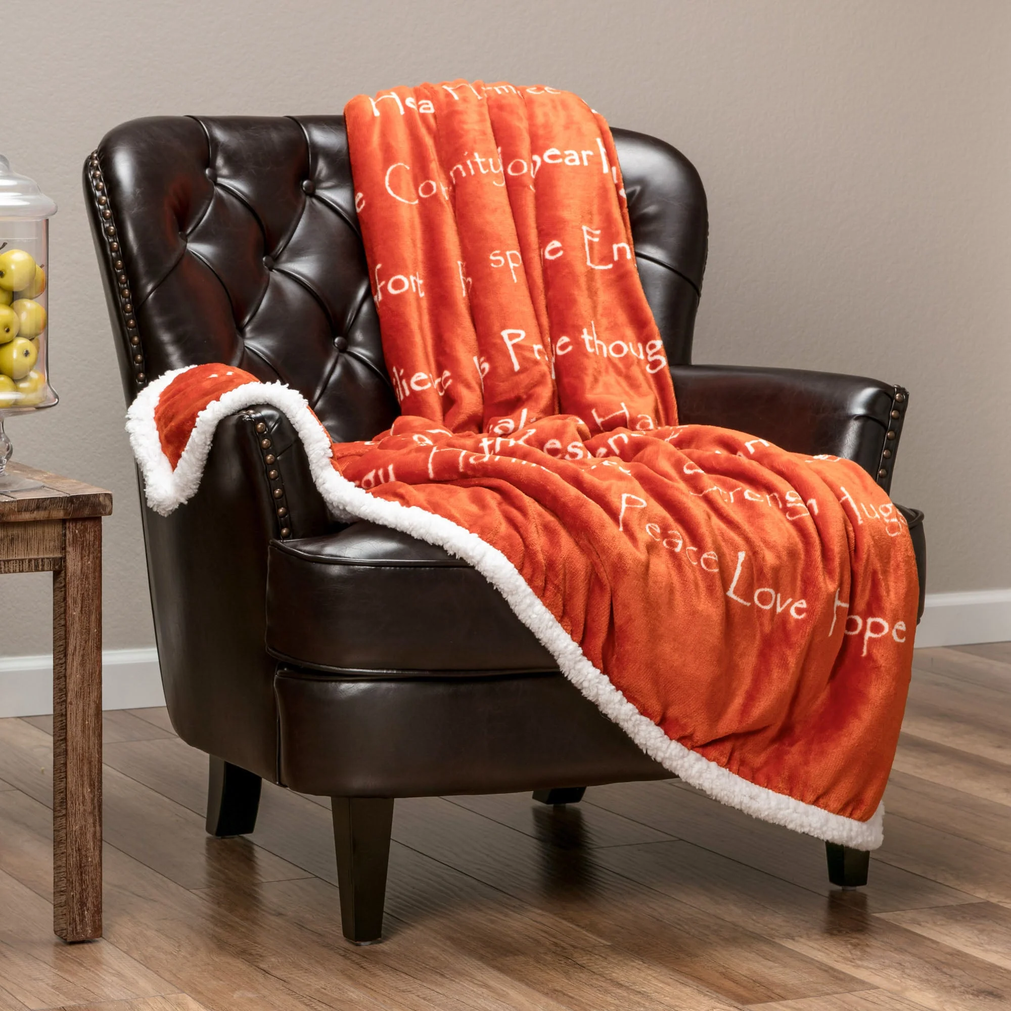 Gift Faux Fur Comfort Words Throw Blanket