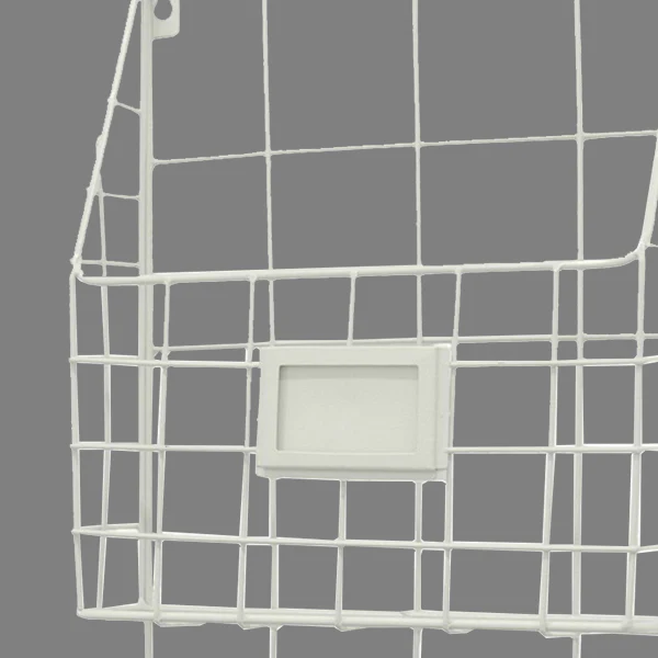 White Metal Two Tier Wall Basket