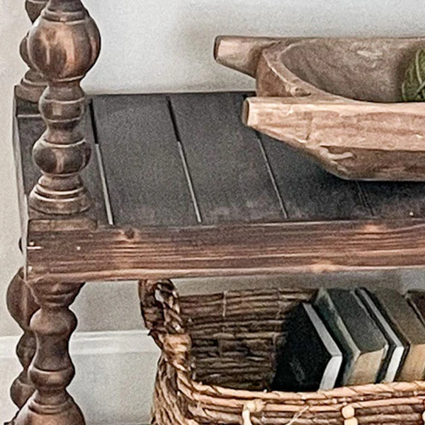 Three Tier Turned Wood Console Table