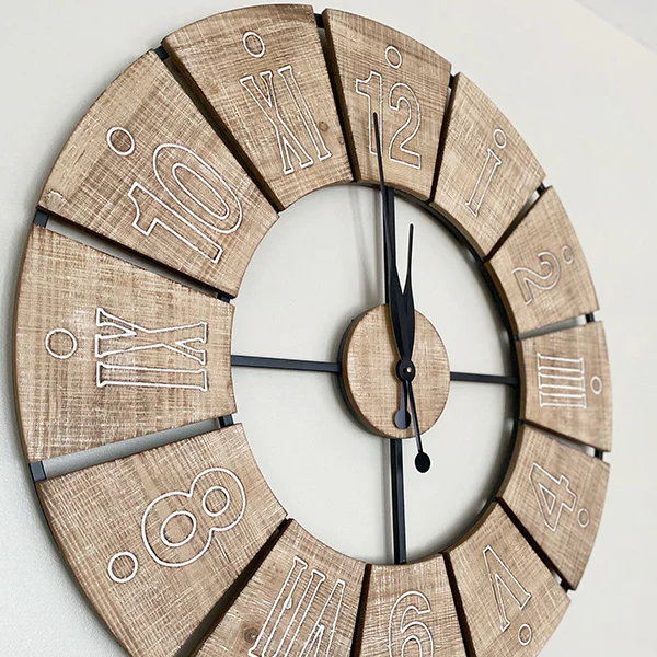 LARGE Windmill Inspired Wooden Clock