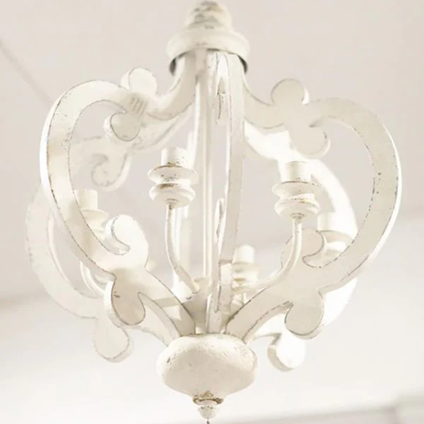 Wooden European Scrollwork Chandelier