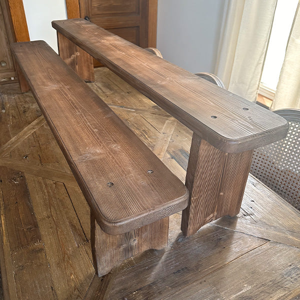 Multiuse Farmhouse Plant Stand Wooden Bench, Set of Two