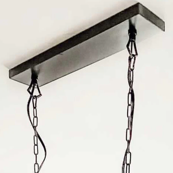 HUGE 6 Light Metal Framed Chandelier