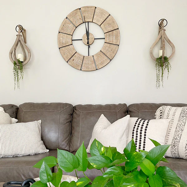 LARGE Windmill Inspired Wooden Clock