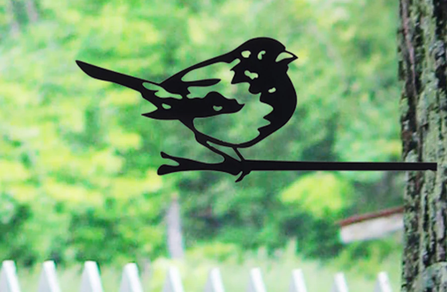 Bird Perch Iron Stakes, Set of 2