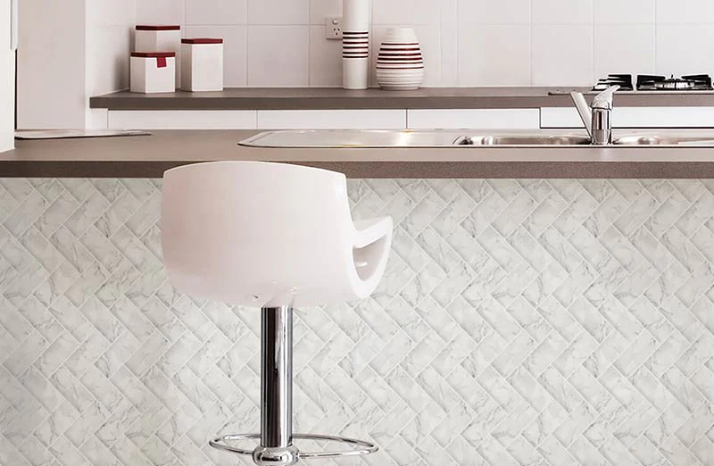 Herringbone Peel and Stick Backsplash Tiles