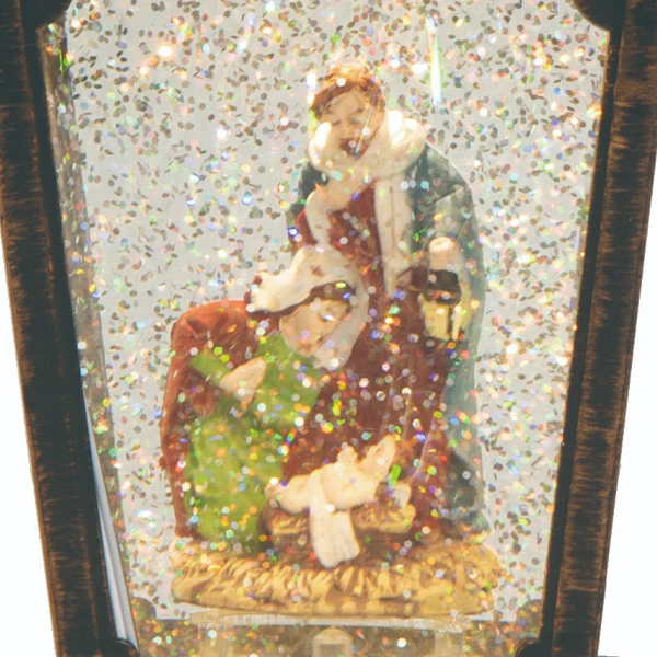 Christmas Light Up Sparkling Nativity Lantern