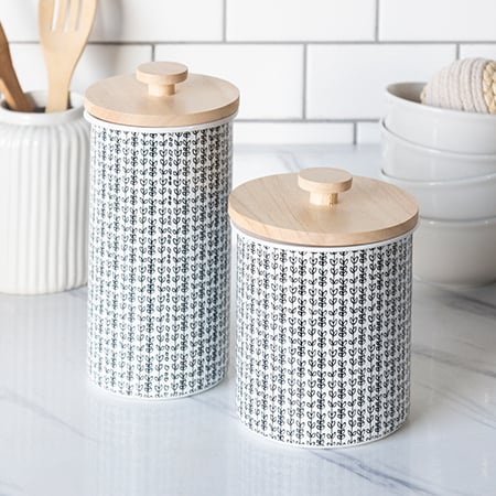 Retro Kitchen Canisters, Set of 2