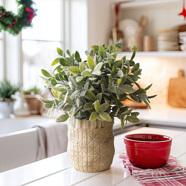 Potted Faux Sage Greenery