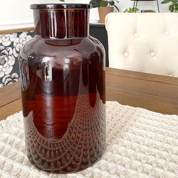Amber Brown Decorative Glass Vase