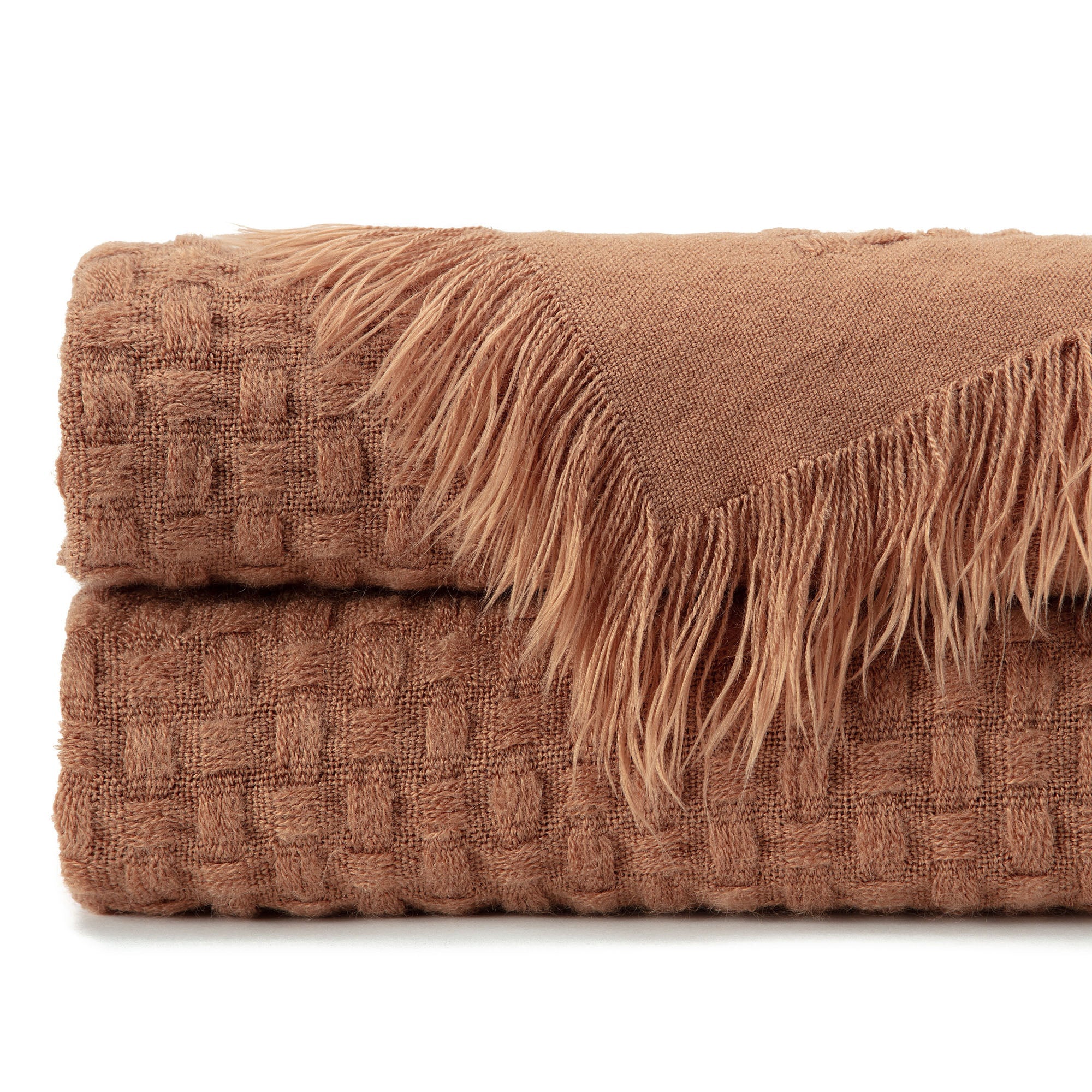 Waffle Fringe Throw Blanket