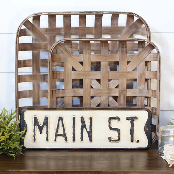 Square Tobacco Baskets  Set of 2