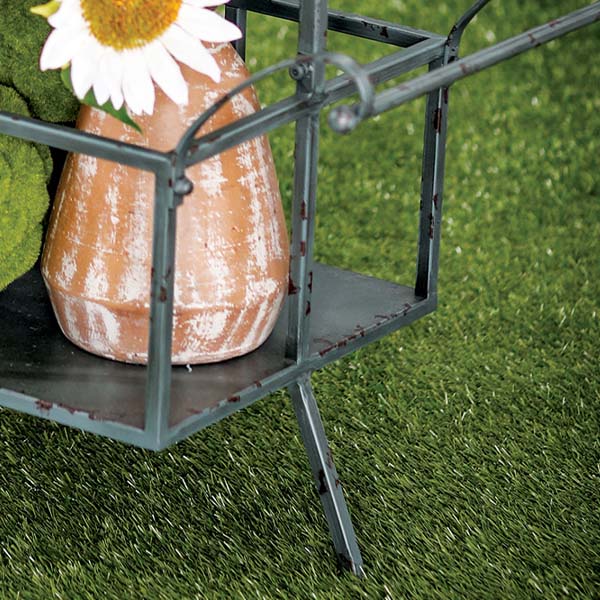 Farmhouse Iron Flower Cart with Roof