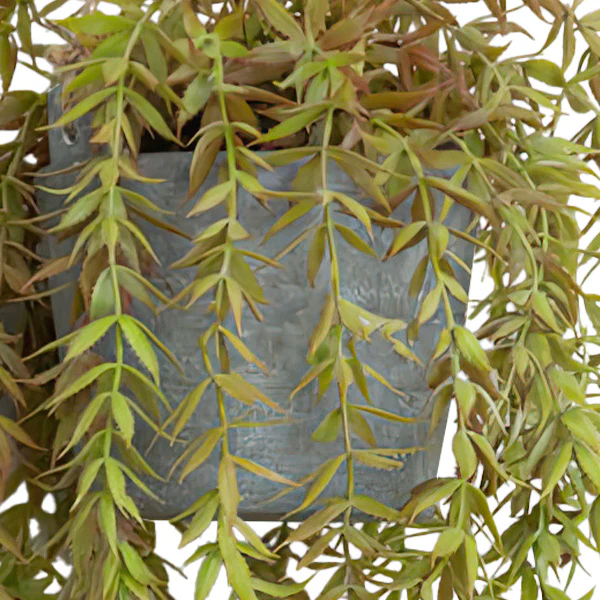 Weeping Faux Plant with Hanging Concrete Pot