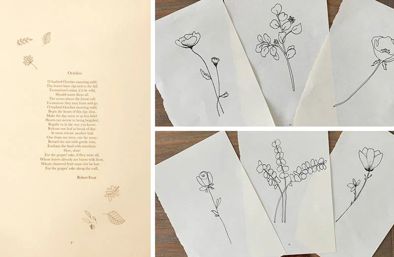 Hand-Stamped Autumn Book Set