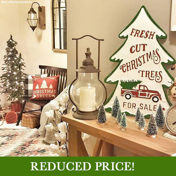 Red Truck Christmas Tree Sign