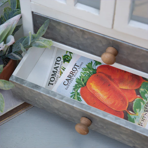 Paned Glass Lantern with Drawers