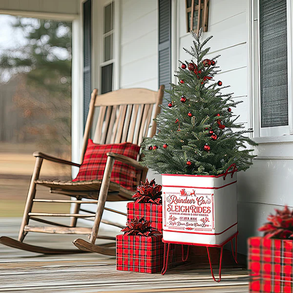 Reindeer Co. Metal Planter Stand with Raised Base