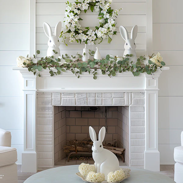 60 Inch Spring Faux Eucalyptus Green Garland