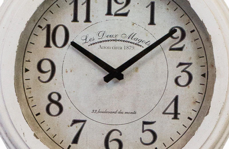 *HUGE* Distressed Wooden Wall Clock With Shelving