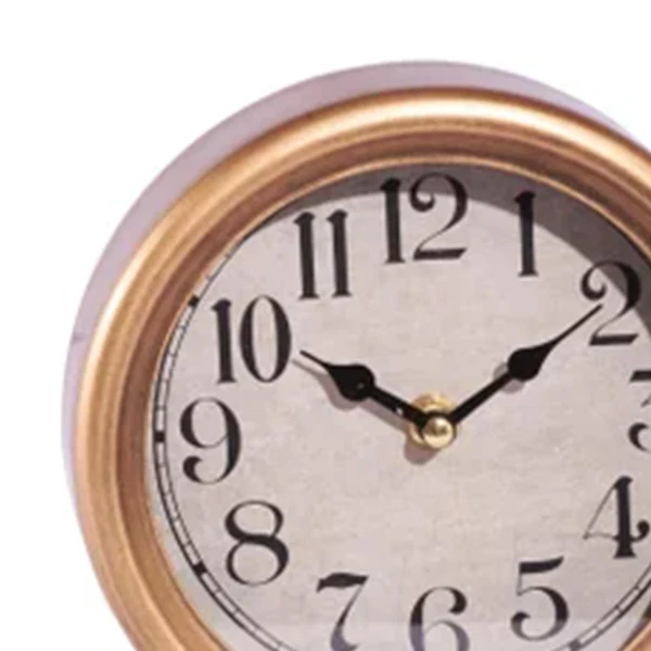 Round Copper Metal Table Clock