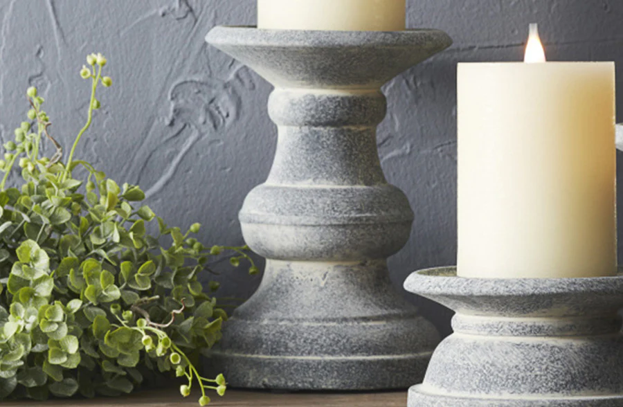 Chunky Terra Cotta Candle Holders, Set of 3