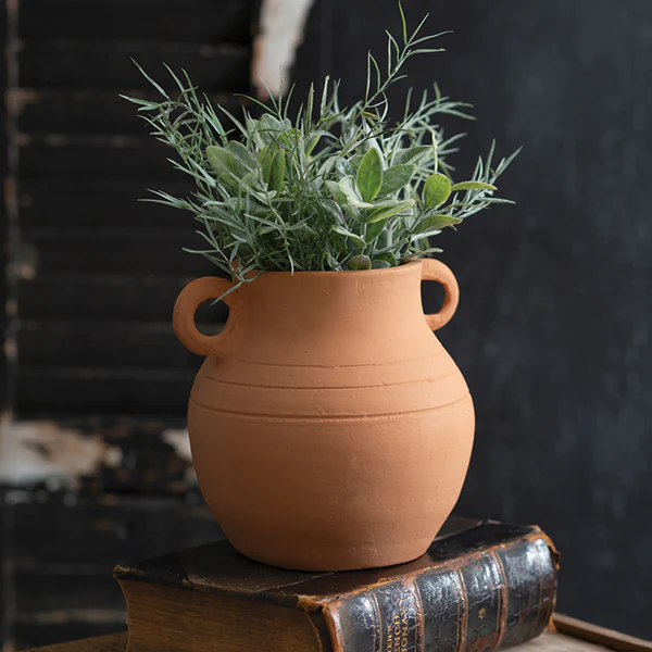 Handmade Terra Cotta Planter with Handles