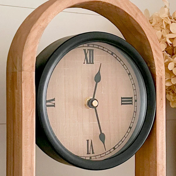 Eclectic Wooden Tabletop Clock