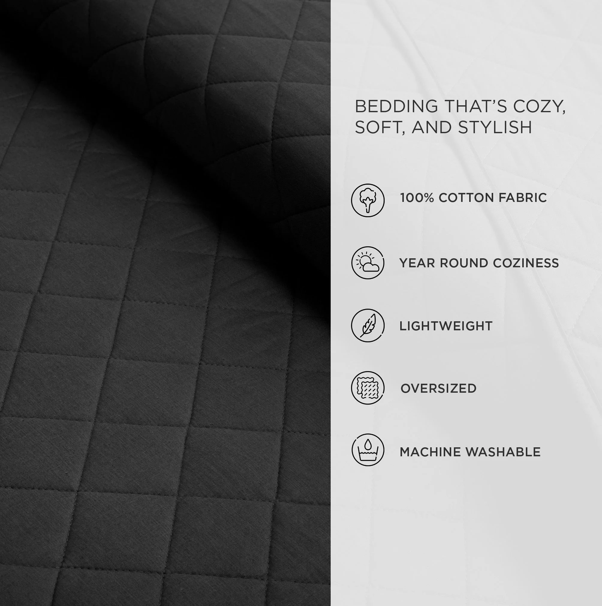 Ava Diamond Oversized Cotton Quilt Set