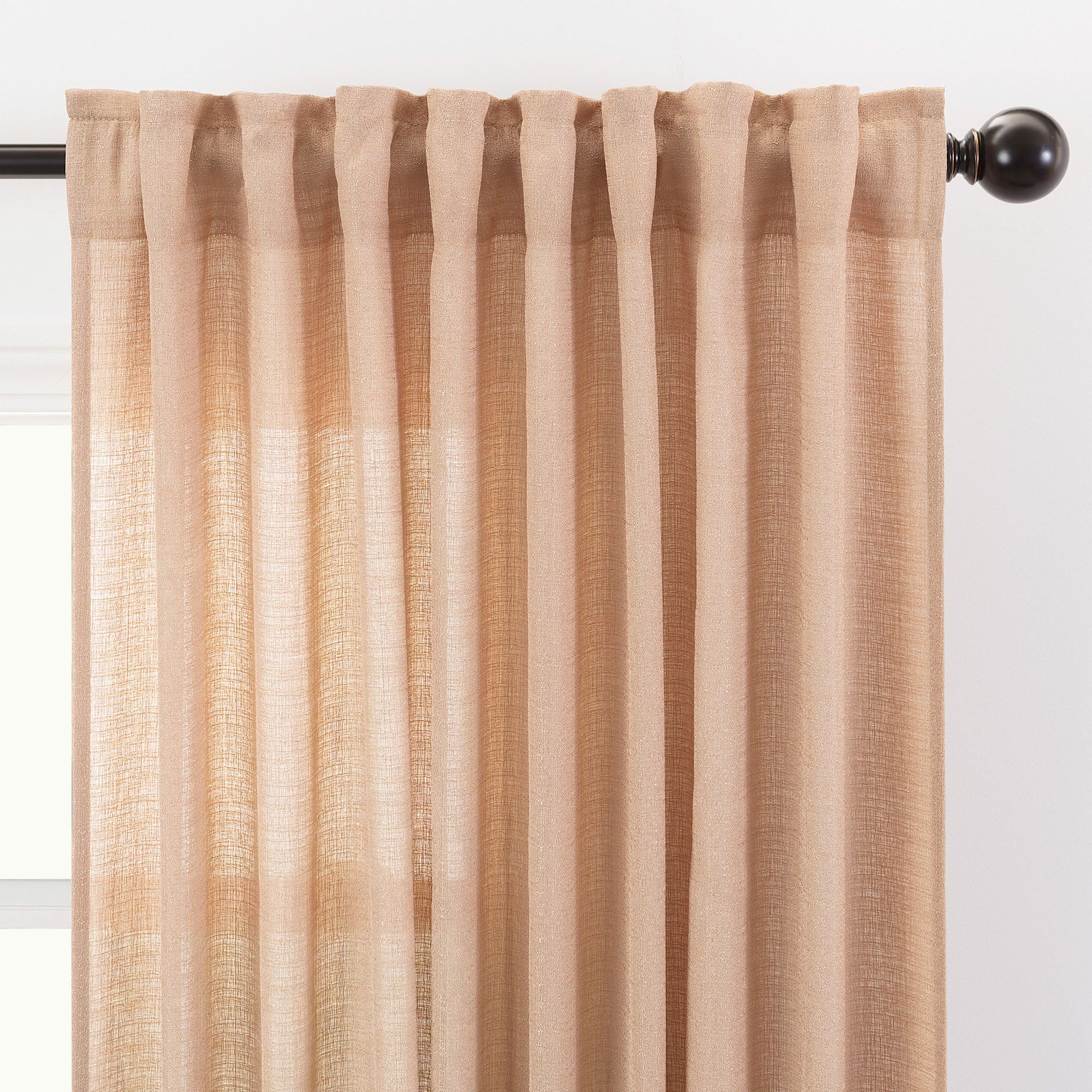 Faux Belgian Flax Solid Curtains