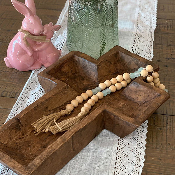 Wooden Cross Dough Bowl